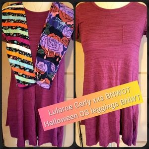 Lularoe Carly dress & Vintage Halloween leggings